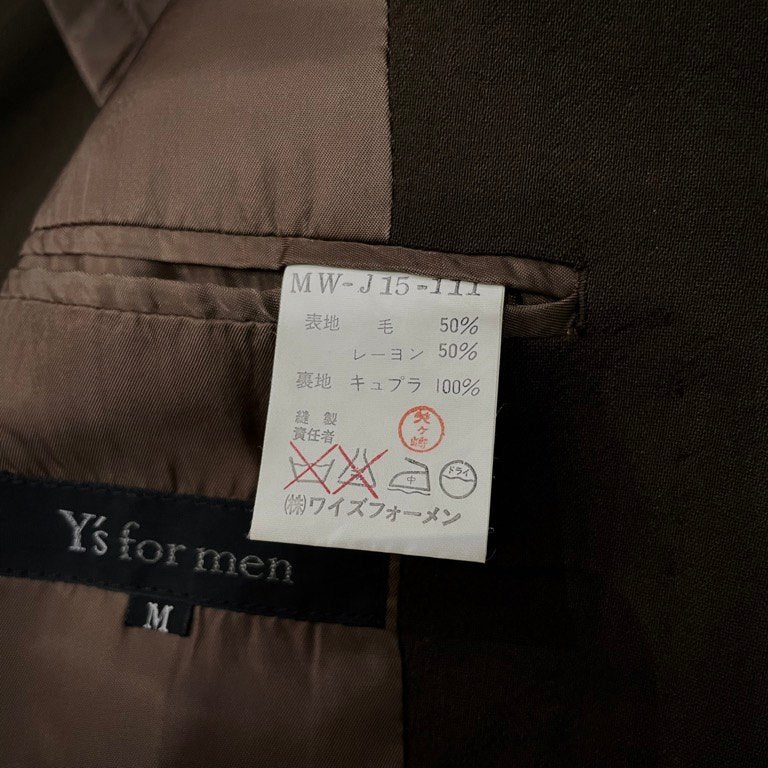Y's for men ウールレーヨンボタンポケット3Bテーラードジャケット ブレザー ブルゾン コート アウター Archive 80s 90s Yohji Yamamoto Pour Homme ヨウジヤマモトプールオム ワイズフォーメン メンズ