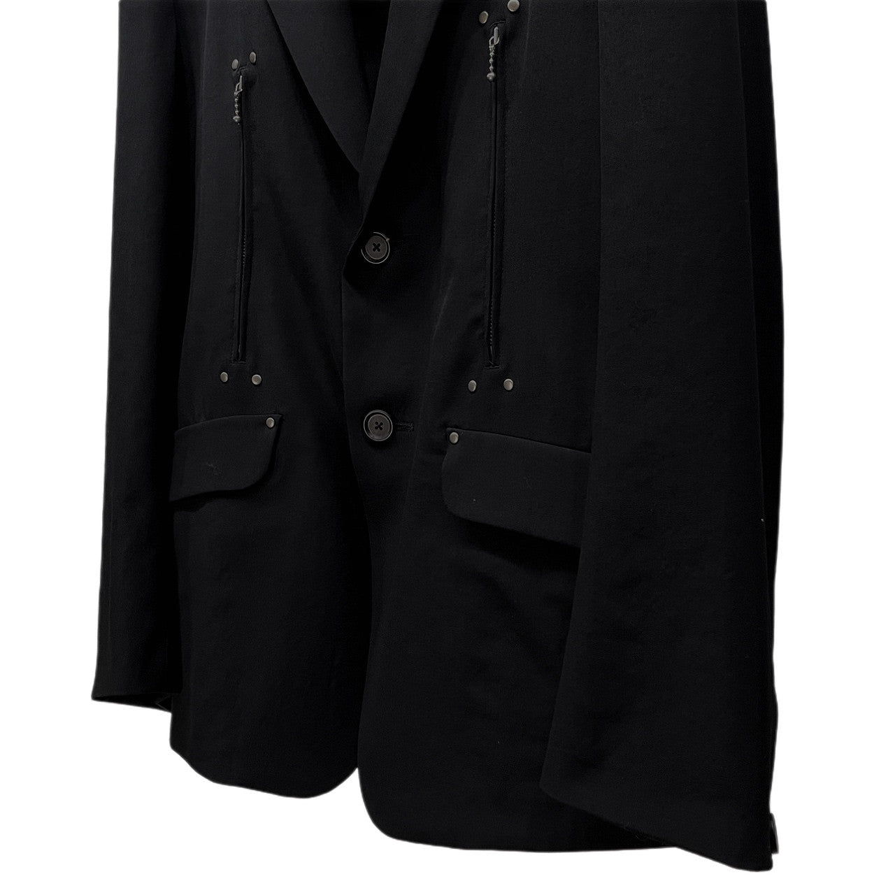 S'YTE Yohji Yamamoto ウールギャバジンスタッズジップデザイン2Bテーラードジャケット ブレザー ブルゾン コート アウター 未使用タグ付き サイト ヨウジヤマモト メンズ