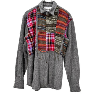 COMME des GARCONS SHIRT 縮絨ウールカットオフパッチワークシャツ Archive 90s ブラウス トップス コムデギャルソンシャツ メンズ