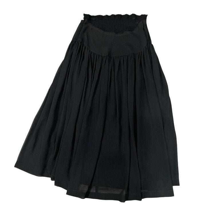 COMME des GARCONS 02AW シフォンニットドッキングレイヤードカットオフシースルーギャザースカート Archive Knitting is Free ボトムス コムデギャルソン レディース