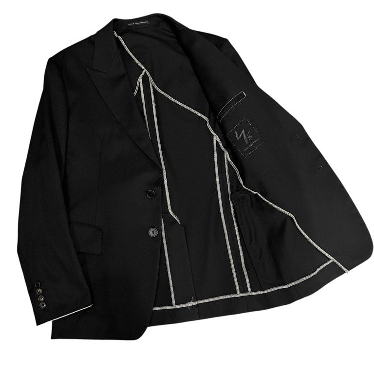 Y's for men ウールギャバジンピークドラペル5Bテーラードジャケット ブレザー ブルゾン コート アウター Yohji Yamamoto Pour Homme ヨウジヤマモトプールオム ワイズフォーメン メンズ