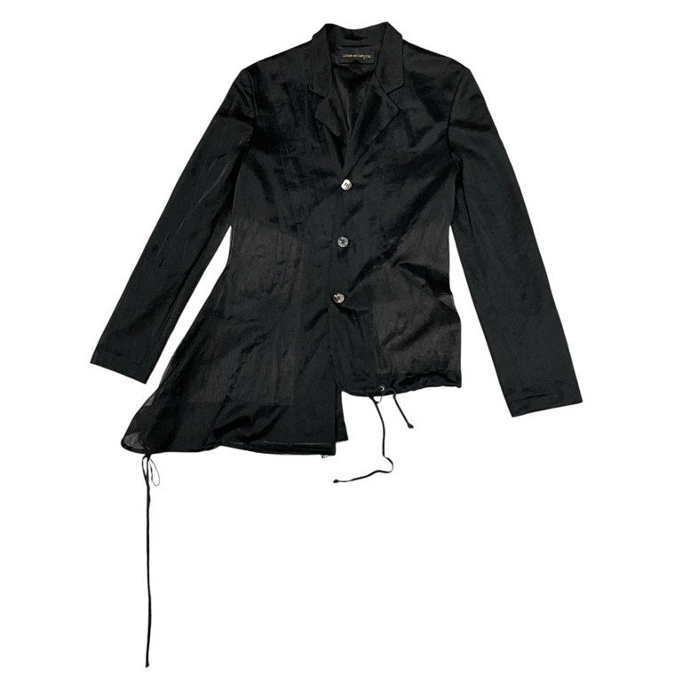 COMME des GARCONS シースルー裾ジップドローストリングテーラードジャケット Archive 90s メッシュ ブルゾン アウター コムデギャルソン レディース