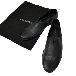 GIORGIO ARMANI グレインレザースリッポンシューズ ドライビング 短靴 ブーツ ローファー クツ ジョルジオアルマーニ メンズ