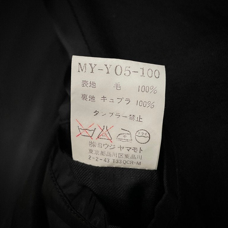 Y's for men ウールギャバジンアクションプリーツハーフコート ジャケット ブルゾン アウター カバーオール Archive 90s Yohji Yamamoto Pour Homme ヨウジヤマモトプールオム ワイズフォーメン メンズ