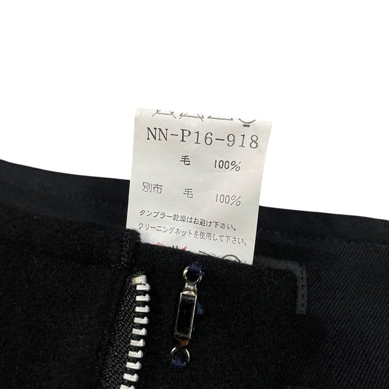 Yohji Yamamoto +NOIR ウールフランネルデザインポケットストレートワイドパンツ Archive ボトムス Femme Y's ヨウジヤマモトプリュスノアール ファム ワイズ レディース