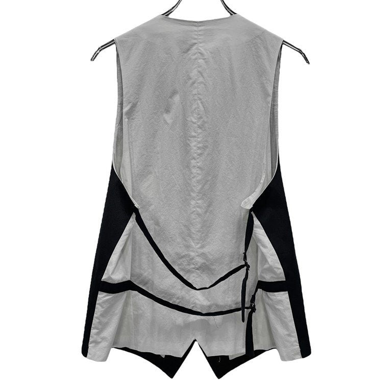 ANN DEMEULEMEESTER 08SS ダブルバックベルト5Bロングベスト ジレ ノースリーブ ジャケット トップス アウター アンドゥムルメステール メンズ