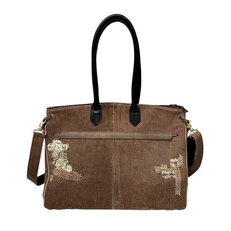 ierib BARK 40 SAKABUKURO Marble Cordovan ヴィンテージ酒袋マーブルコードバンレザーハンドバッグ ショルダー ボストン 刺し子 刺繍 鞄 カバン 未使用 定価114,400円 イエリブ メンズ レディース ユニセックス