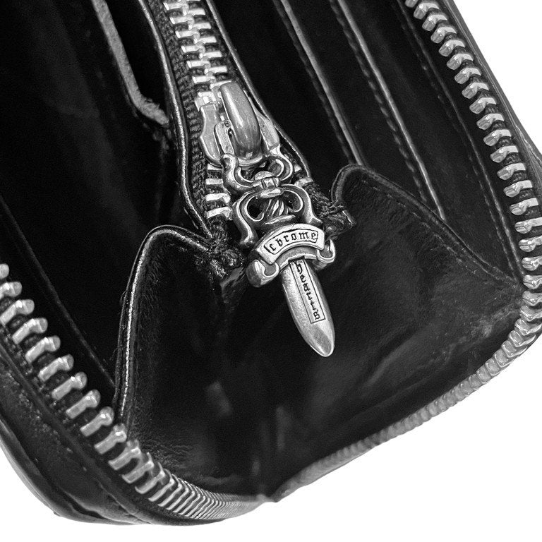 CHROME HEARTS REC F ZIP PLANE プレーンレザーダガーモチーフラウンドジップロングウォレット 長財布 ラウンドファスナー クロムハーツ メンズ レディース ユニセックス