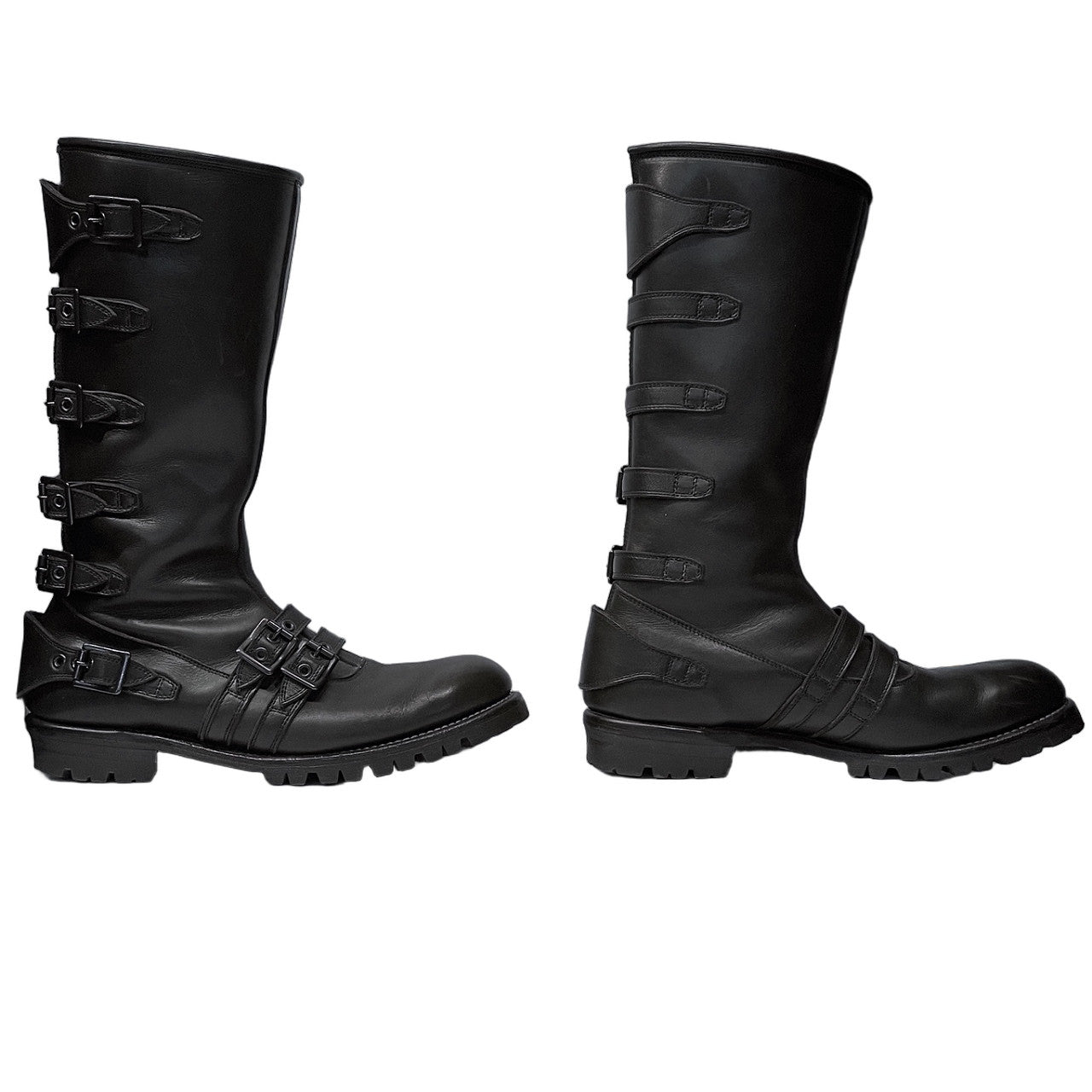 blackmeans レザー6連バックルバックジップロングブーツ シューズ 靴 クツ 27.5cm 未使用 ブラックミーンズ メンズ