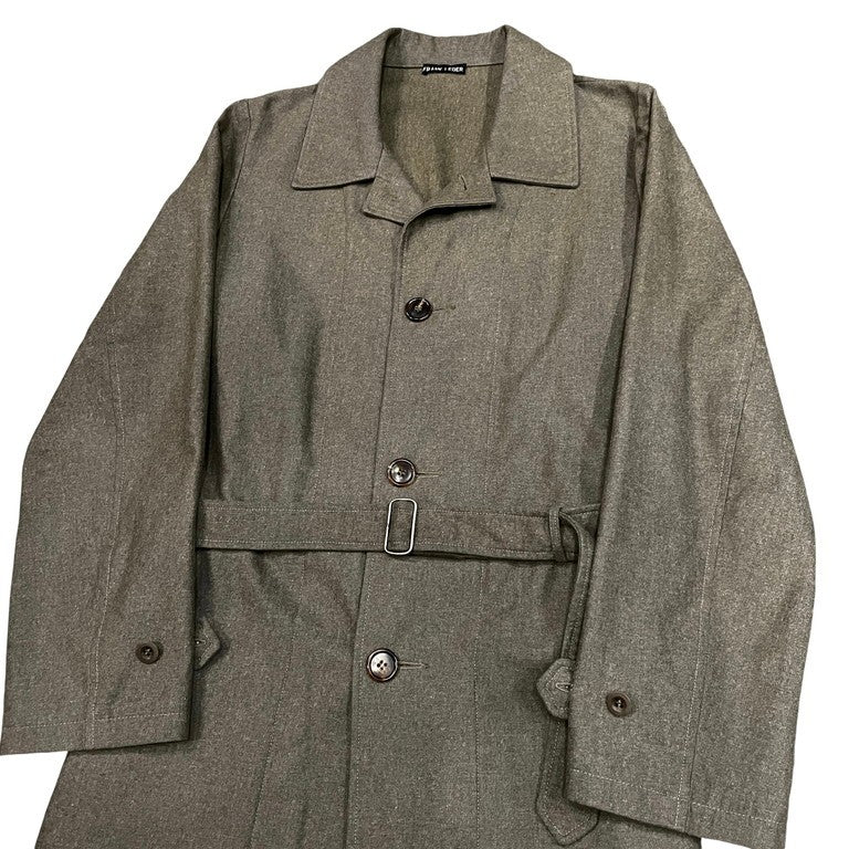 FRANK LEDER カーキグレーウールミドルステンカラーコート アウター ジャケット ミリタリー Dカン フランクリーダー メンズ レディース ユニセックス