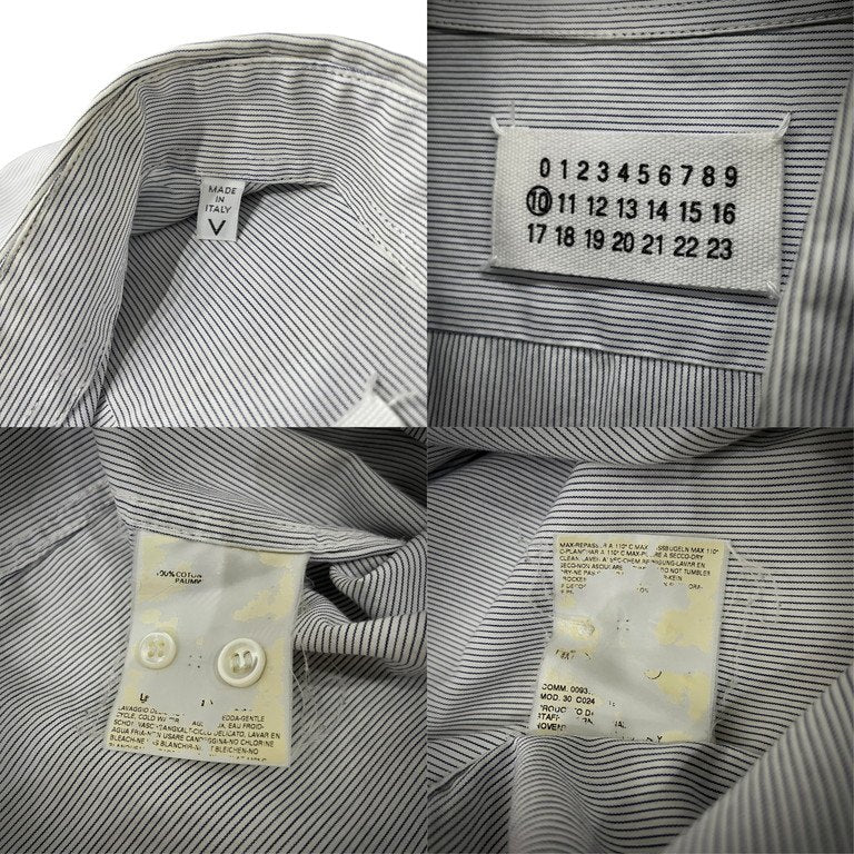Maison Martin Margiela 10 ピンストライプチンストラップシャツ Archive ブラウス トップス メゾンマルタンマルジェラ メンズ