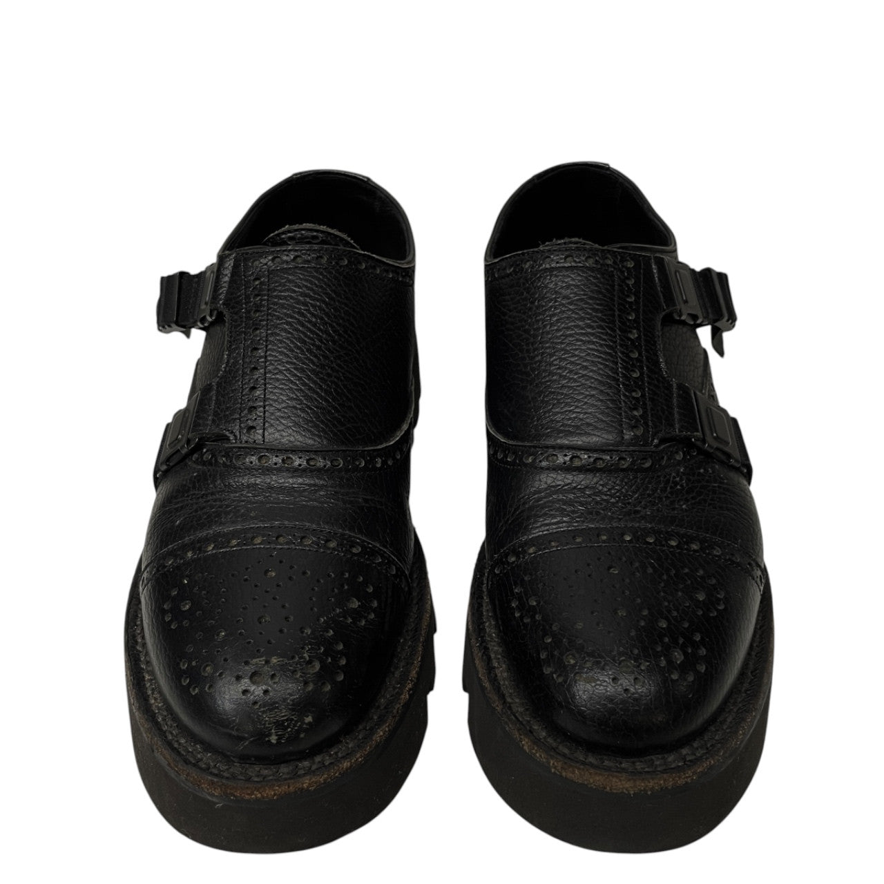 foot the coacher ダブルモンクストラップボリュームソールレザーブローグシューズ 短靴 クツ チップ 7 1/2 25.5cm フットザコーチャー メンズ