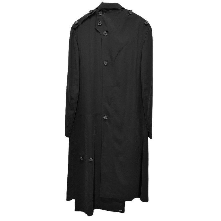 Yohji Yamamoto Pour Homme 21SS トリアセテートポリエステルマルチボタンフラシロングジャケット コート