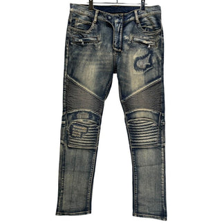 BALMAIN HOMME 14SS BIKER JEANS バイカーデニムパンツ ジーンズ ジップ S4HT500B406V ボトムス バルマンオム メンズ