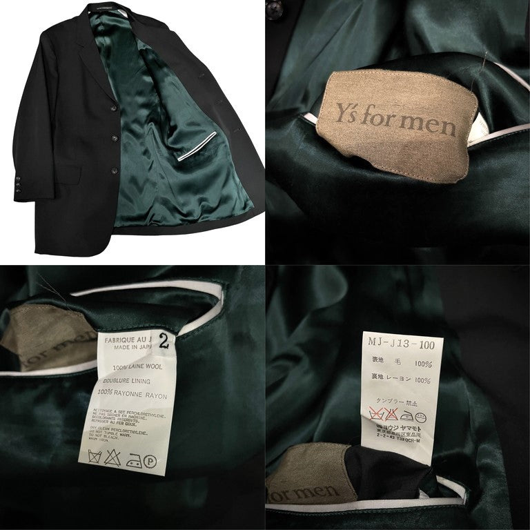 Y's for men ウールギャバジンリバーシブルスーベニアライニング3Bテーラードジャケット Archive ブレザー ブルゾン コート スカジャン アウター Yohji Yamamoto Pour Homme ヨウジヤマモトプールオム ワイズフォーメン メンズ