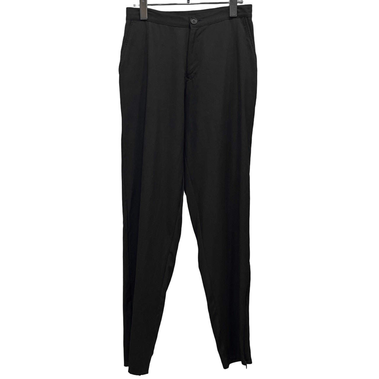 B Yohji Yamamoto 16AW ウールギャバジンサイドアジャスター裾ジップテーパードパンツ ボトムス ビー ヨウジヤマモト レディース