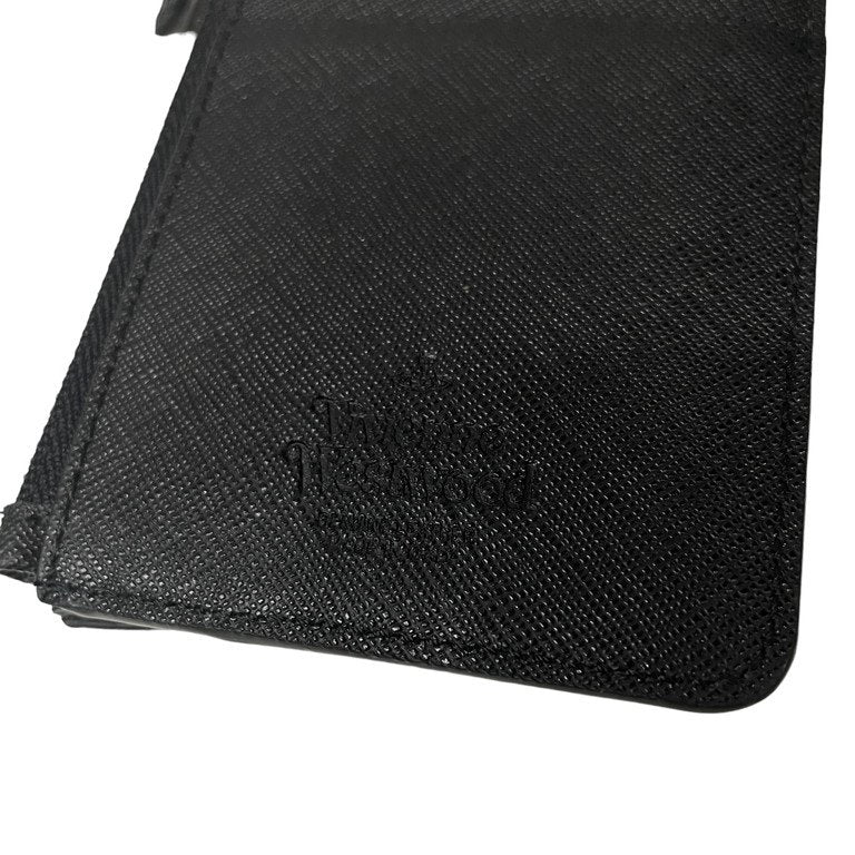 Vivienne Westwood SAFFIANO HALF MOON CARD HOLDER メタルオーブロゴハーフムーンレザーカードホルダー コインケース ウォレット