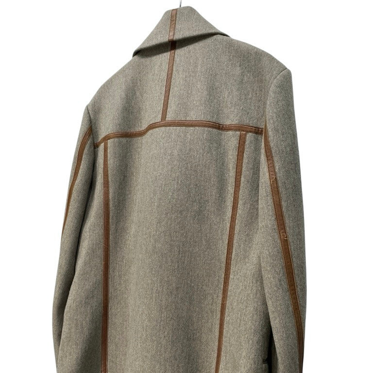 Paul Smith 11AW レザーパイピングダブルブレストショートウールコート ジャケット Pコート ブルゾン アウター ポールスミス メインライン メンズ