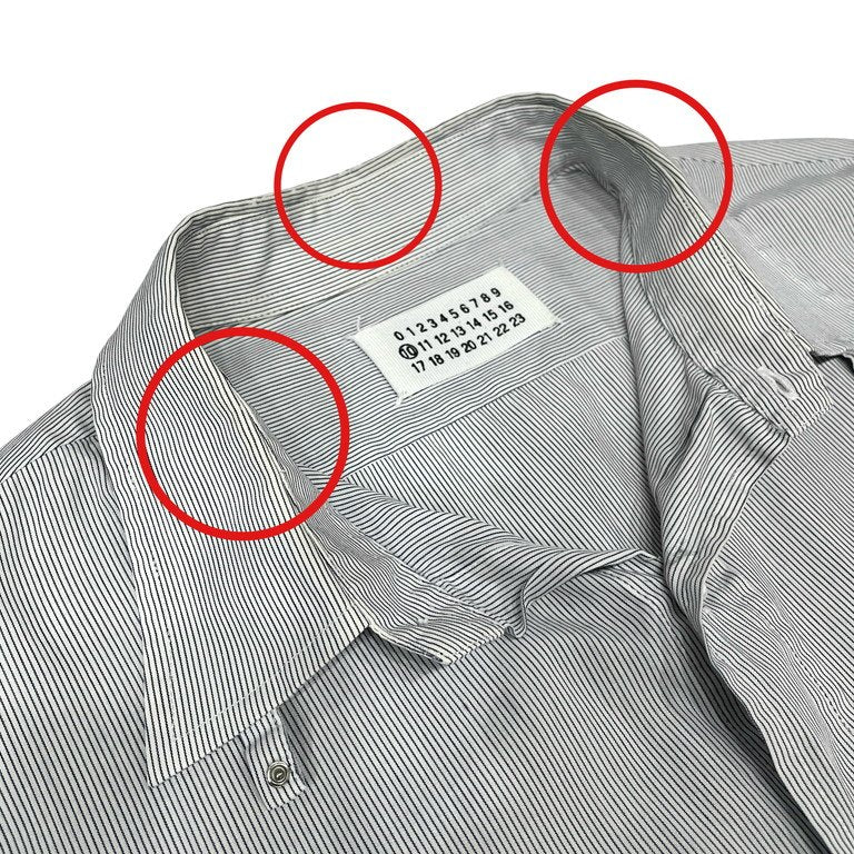 Maison Martin Margiela 10 ピンストライプチンストラップシャツ Archive ブラウス トップス メゾンマルタンマルジェラ メンズ