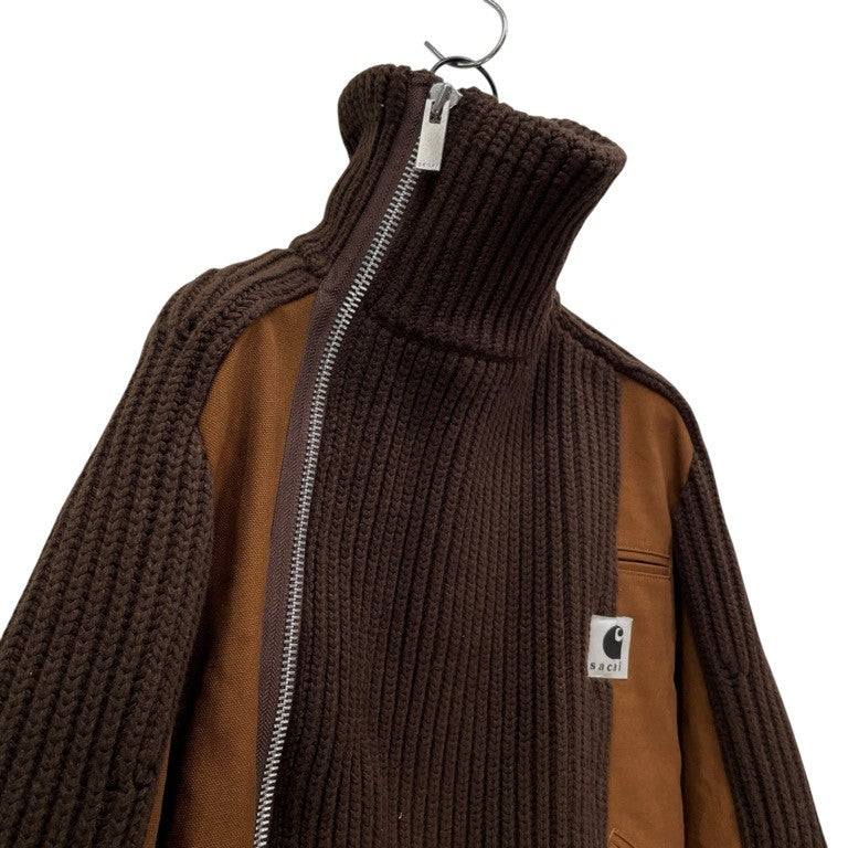 sacai × carhartt WIP 25AW Duck x Wool Knit Blouson ウールニットドッキングダックブルゾン 切替 ジャケット コート アウター キャンバス 25-08085 未使用タグ付き 定価176,000円 サカイ カーハート メンズ