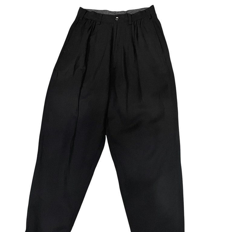 Y's for men ウールリネンギャバジンウエストギャザーフラップポケットテーパードパンツ スラックス トラウザーズ Archive 90s Yohji Yamamoto Pour Homme ヨウジヤマモトプールオム ワイズフォーメン メンズ