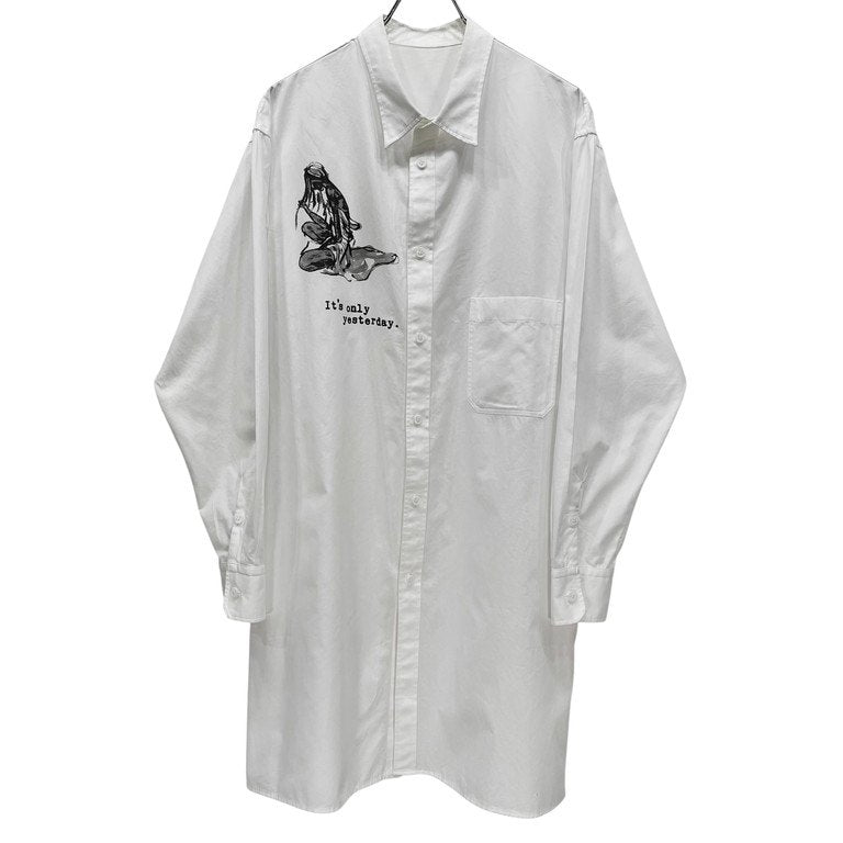 Yohji Yamamoto Pour Homme 19SS It's only yesterday. デッサンプリントコットンブロードロングシャツコート アート ブラウス トップス アウター ヨウジヤマモトプールオム メンズ