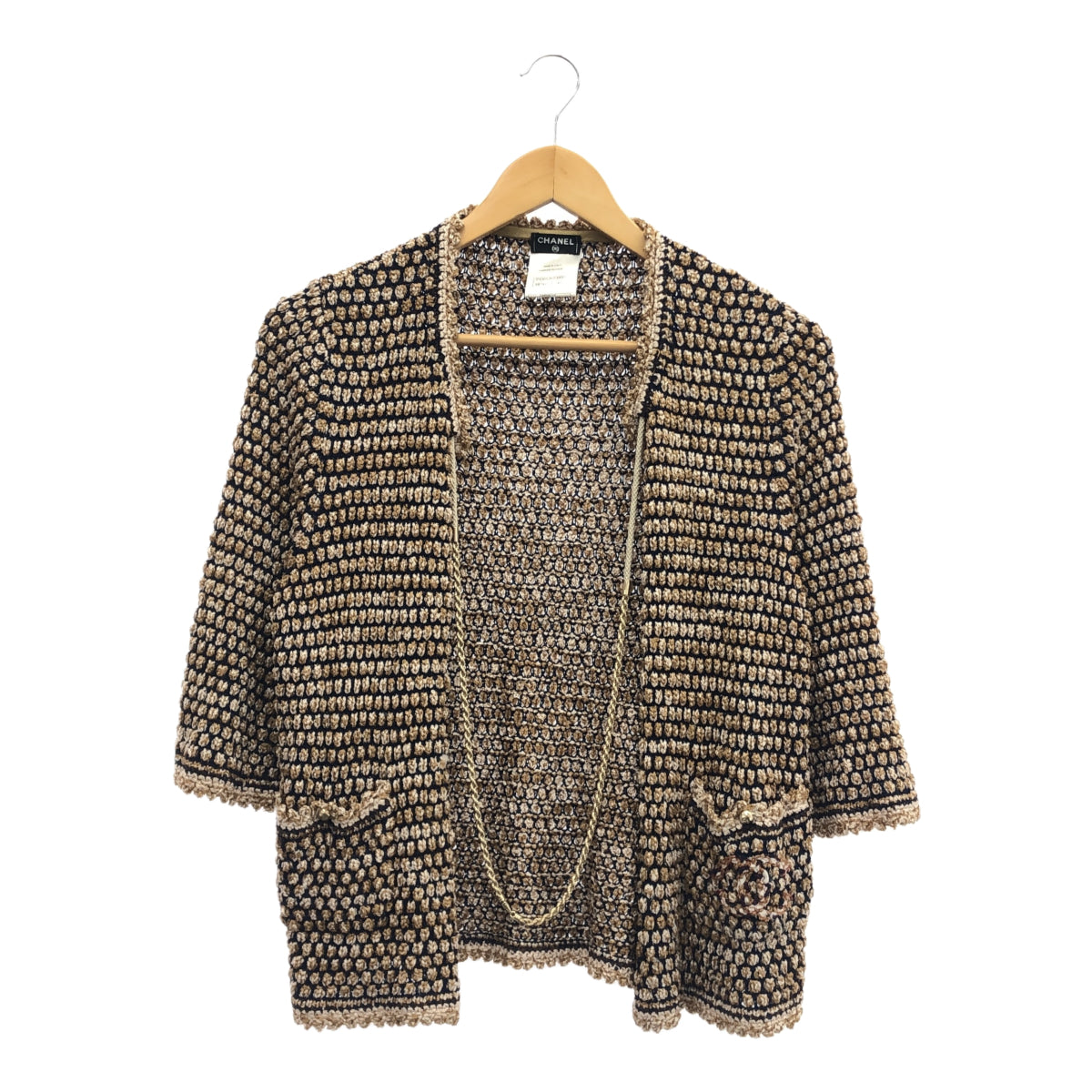 CHANEL CHANEL ココマーク チェーン付き ニットジャケット カーディガン P40652
