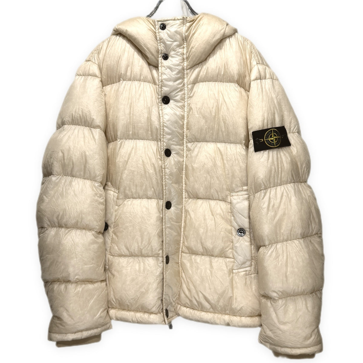 STONE ISLAND 14AW GARMENT DYED DOWN_26 GR X SQM_N ガーメントダイホワイトダックダウンジャケット ブルゾン コート アウター XL 製品染め ストーンアイランド メンズ