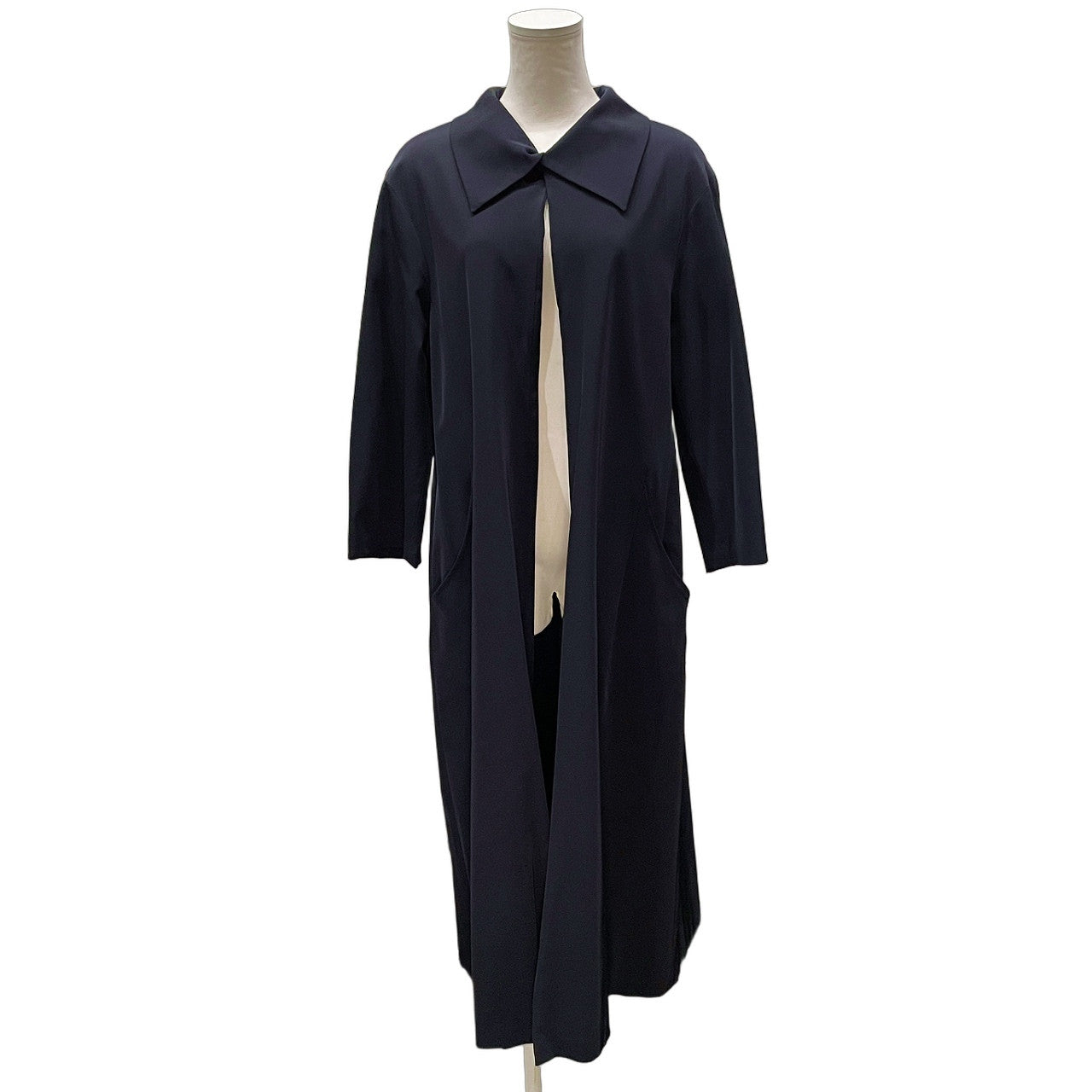 Yohji Yamamoto Femme 92SS ストレッチナイロンボタンレスロングコート Archive 90s ジャケット ブルゾン アウター ヨウジヤマモトファム レディース