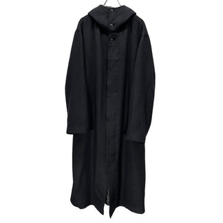 Yohji Yamamoto Pour Homme 15AW ウールフライフロントハイネックフーデッドロングコート ジャケット ブルゾン アウター フード Archive ヨウジヤマモトプールオム メンズ