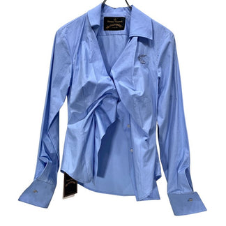 Vivienne Westwood ANGLOMANIA 18AW ALCOHOLIC SHIRT アルコリックシャツ 83AW Witches 復刻 ドレープ 変形 ブラウス トップス 未使用タグ付き 定価70,200円 ヴィヴィアンウエストウッド アングロマニア レディース
