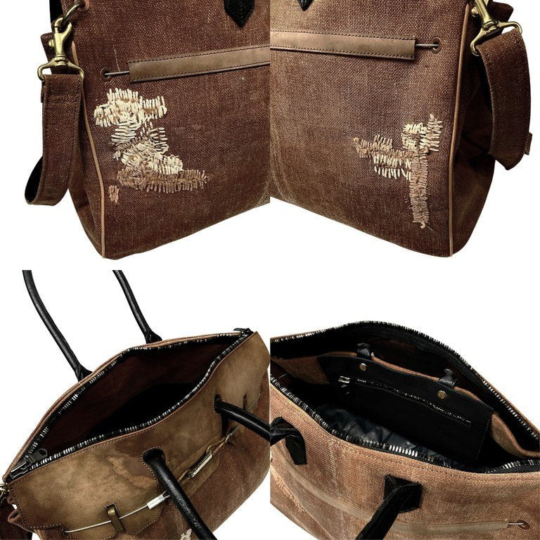 ierib BARK 40 SAKABUKURO Marble Cordovan ヴィンテージ酒袋マーブルコードバンレザーハンドバッグ ショルダー ボストン 刺し子 刺繍 鞄 カバン 未使用 定価114,400円 イエリブ メンズ レディース ユニセックス