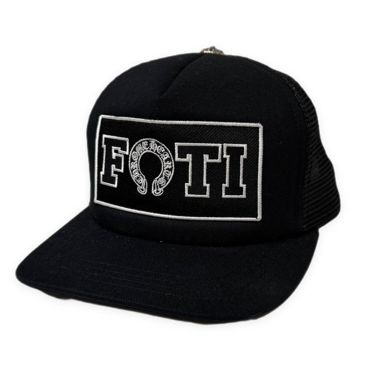 CHROME HEARTS × FOTI スクロールラベルパッチメッシュキャップ クロスボール 帽子 ハット 服飾雑貨 小物 CH クロムハーツ Joe Foti フォティ メンズ レディース ユニセックス
