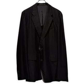 Y's for men コットンギャバジンラムレザーテープ装飾2Bテーラードジャケット ブレザー ブルゾン コート アウター Archive Yohji Yamamoto Pour Homme ワイズフォーメン ヨウジヤマモトプールオム メンズ