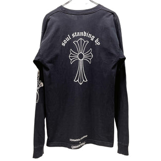 CHROME HEARTS × KYOSUKE HIMURO SOUL STANDING BY タイガー＆CHクロス＆スクロールラベルプリントロングスリーブTシャツ カットソー Tee T-shirt ロゴ 長袖 トップス クロムハーツ 氷室京介 メンズ レディース ユニセックス