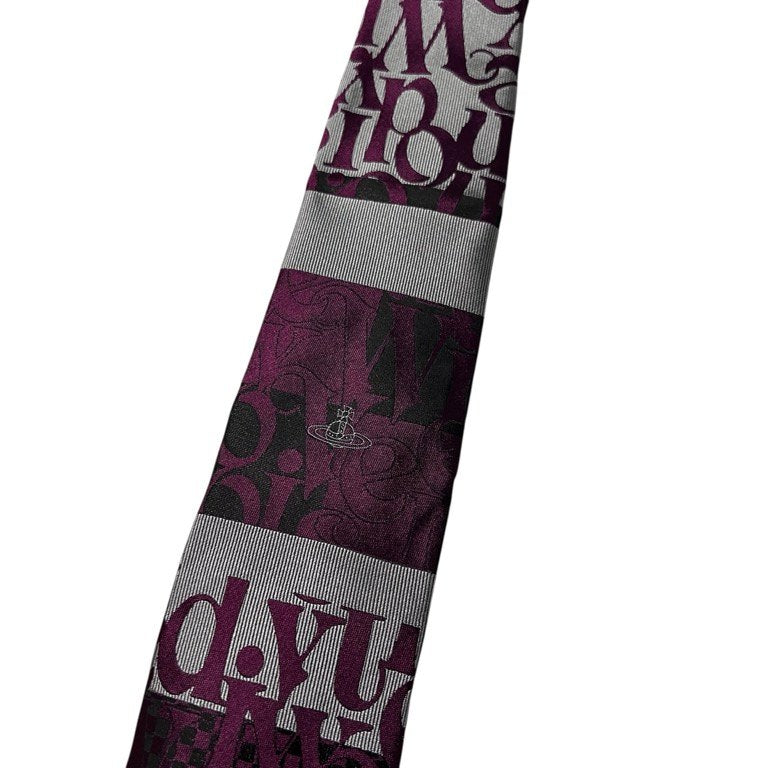 Vivienne Westwood オーブ刺繍総柄ロゴシルクネクタイ 小物 アクセサリー ストライプ チェック ヴィヴィアンウエストウッド メンズ