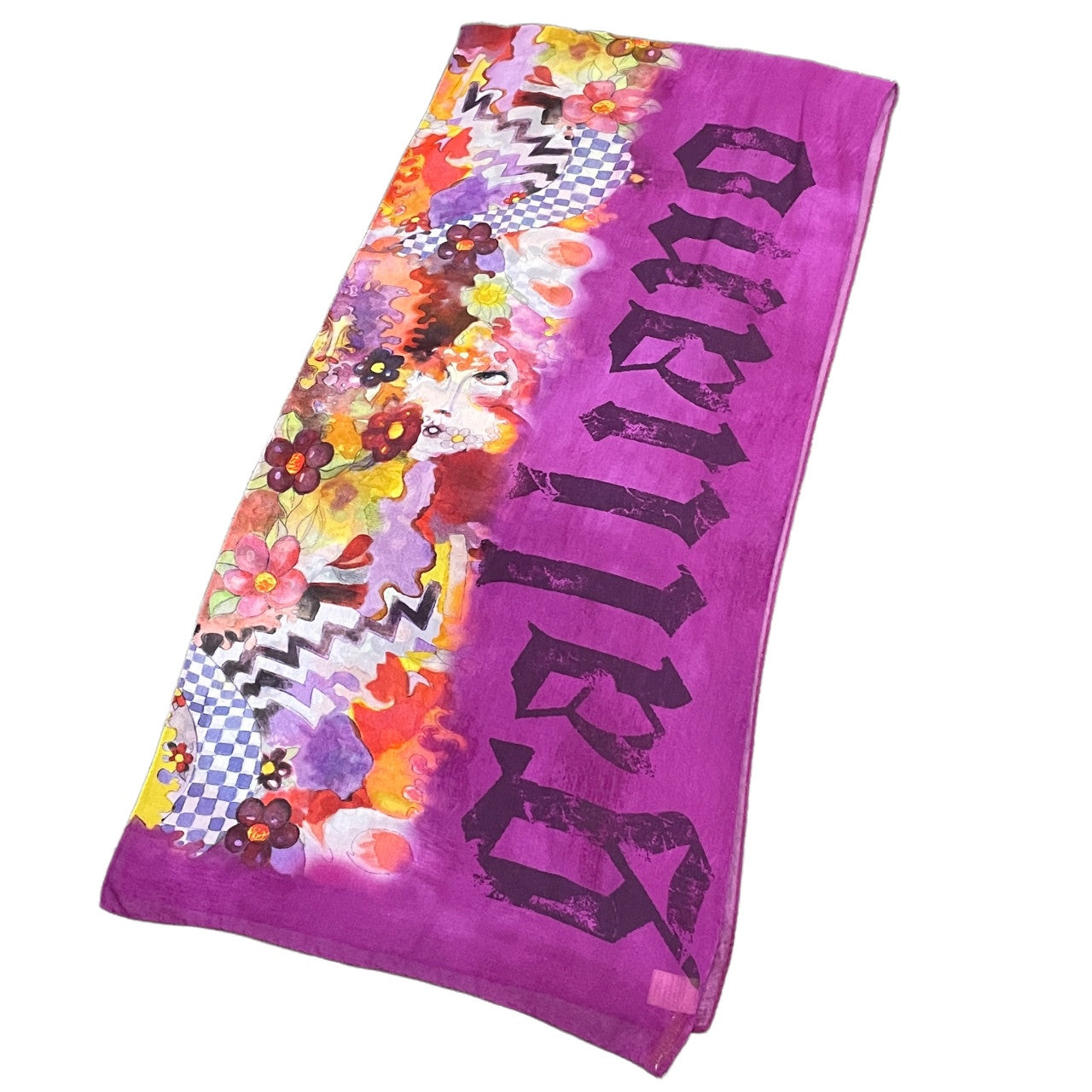 John Galliano アートプリントロゴシルクストール スカーフ マフラー 花柄 服飾雑貨 小物 Archive ジョンガリアーノ メンズ レディース ユニセックス