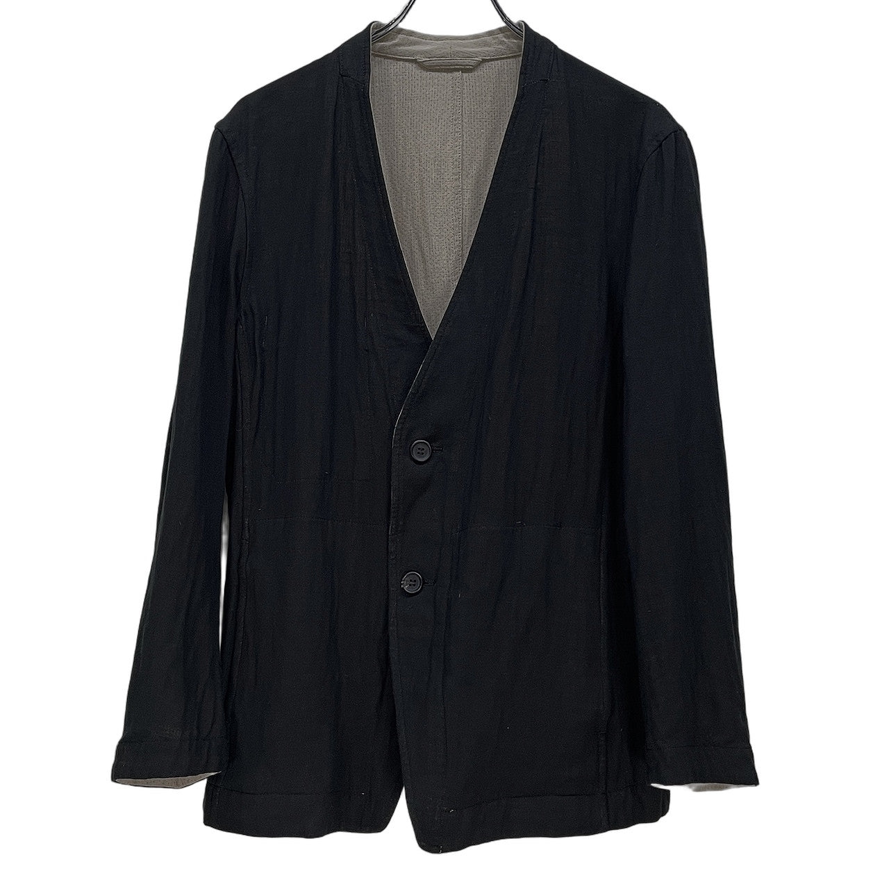 ISSEY MIYAKE MEN 20SS コットンリネンリバーシブルノーカラージャケット LOOK3 ブルゾン コート アウター イッセイミヤケ メン メンズ