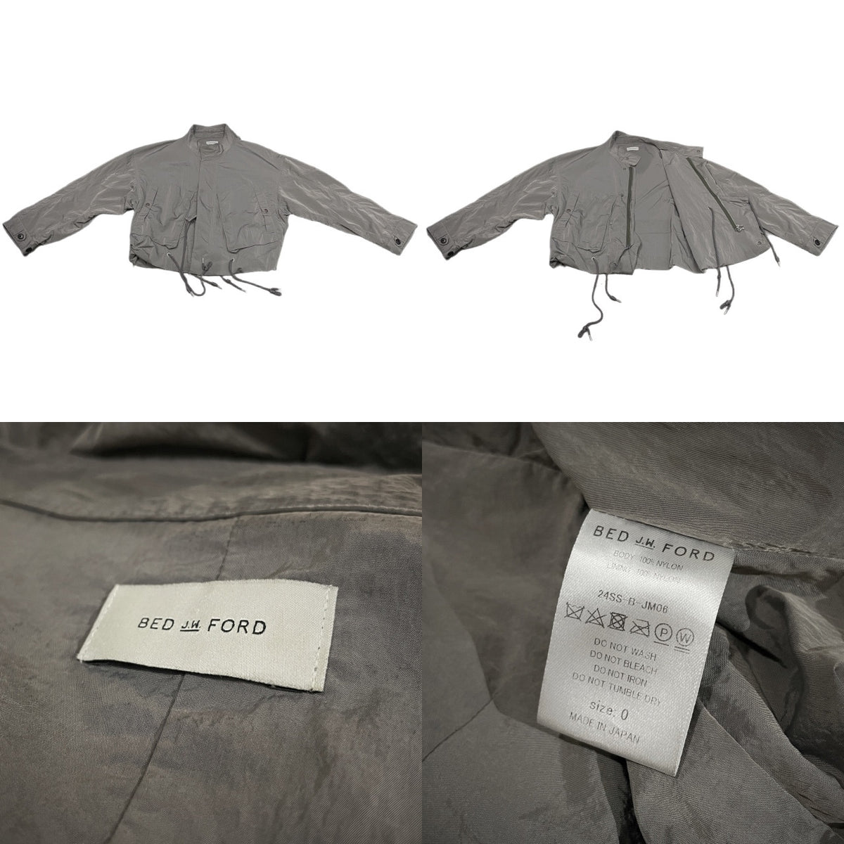 BED J.W. FORD 24SS Short Mods ナイロンショートモッズコート ブルゾン ジャケット アウター 定価66,000円 24SS-B-JM06 ベッドフォード メンズ