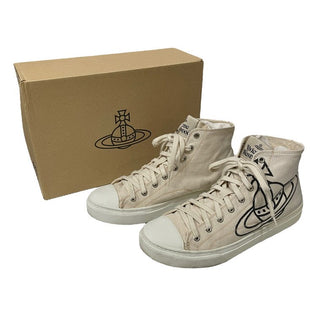 Vivienne Westwood 20AW PLIMSOLL HI TOP コットンキャンバスオーブロゴプリントハイカットスニーカー プリムソールハイトップシューズ 靴 クツ 43 ヴィヴィアンウエストウッド メンズ