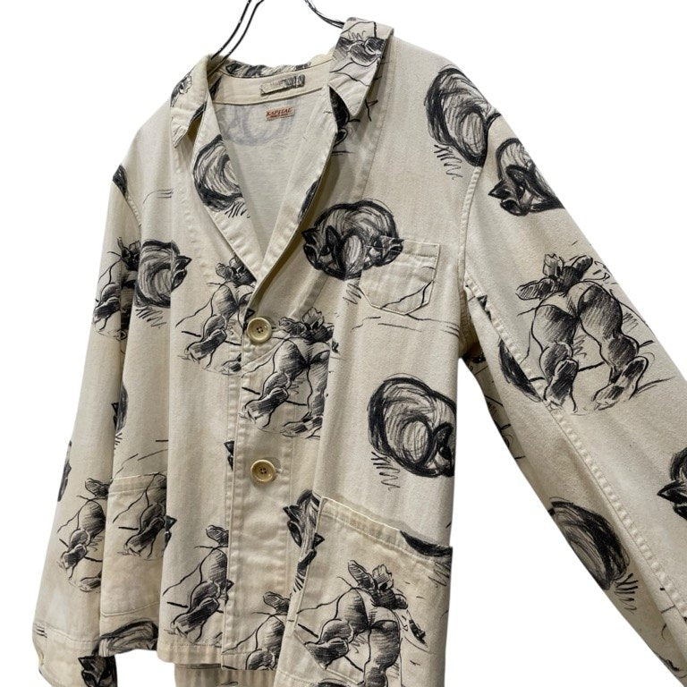 KAPITAL 14SS かつらぎスケッチビーチCAT PT ノルウェーワークジャケット 総柄 ブルゾン アウター キャピタル メンズ レディース ユニセックス