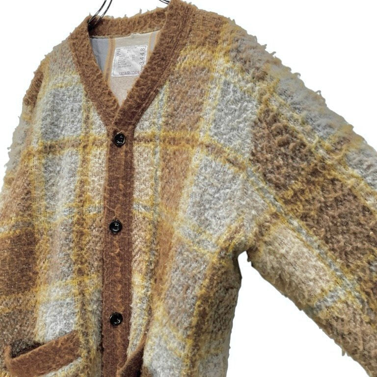 sacai 24AW サイドスナップボタンスリットチェック柄ニットカーディガン トップス サカイ メンズ