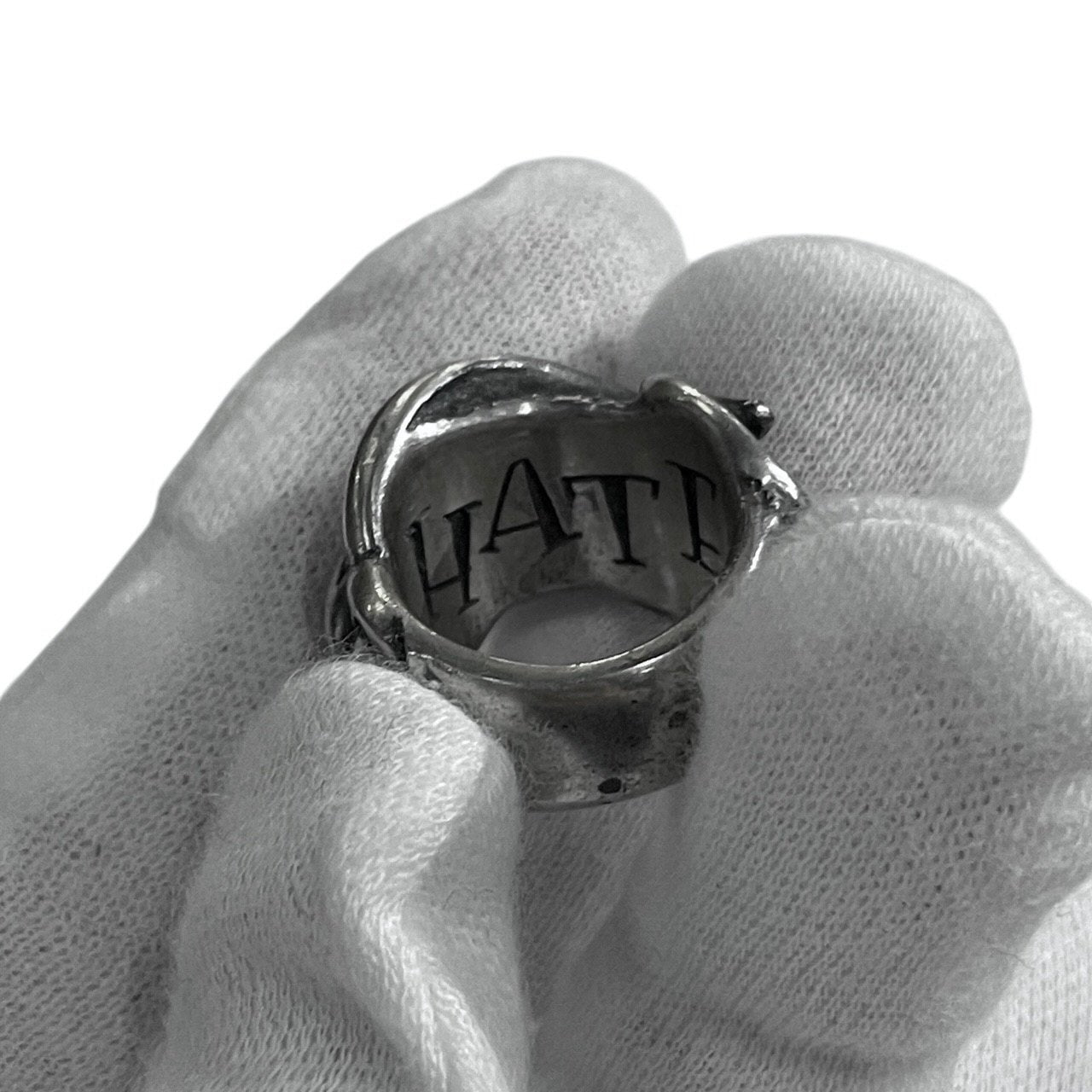 RAT RACE Message On Ribbon Ring LOVE メッセージオンリボンリング ラブ 指輪 アクセサリー シルバー 925 約8号 定価57,200円 ラットレース メンズ レディース ユニセックス