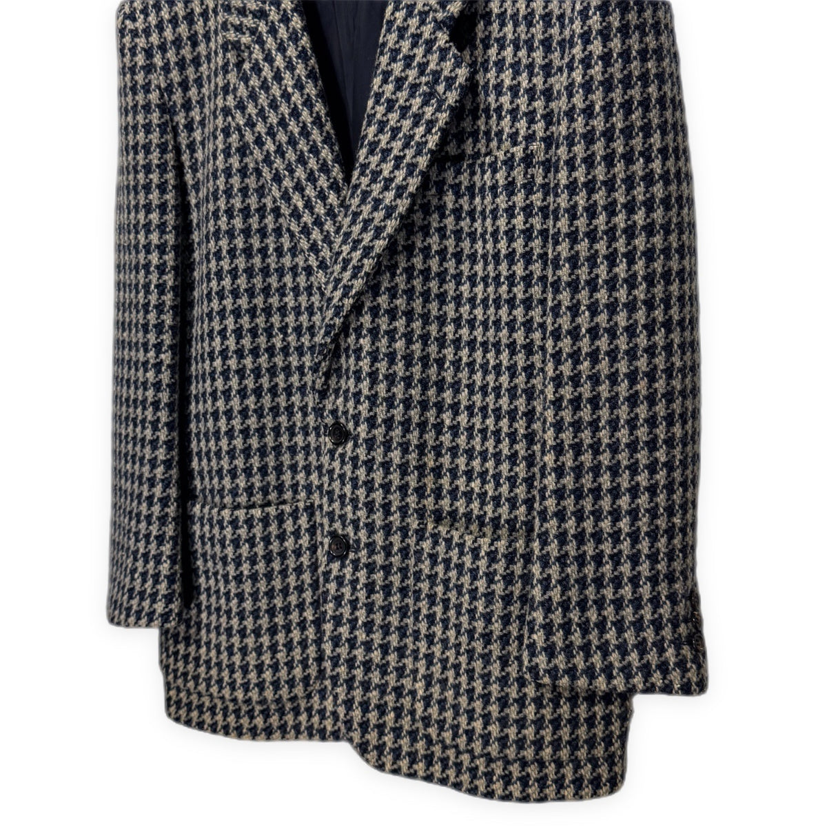 COMME des GARCONS HOMME 90AW ウールツイード千鳥格子柄2Bボックスシルエットテーラードジャケット ブレザー ブルゾン コート アウター Archive 90s コムデギャルソンオム メンズ