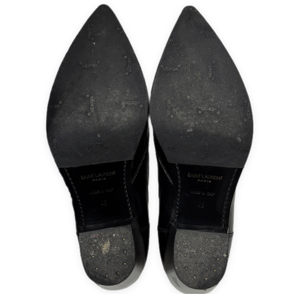 SAINT LAURENT PARIS FINN 60 MOCCASINS レザー刺繍ポインテッドトゥカウボーイヒールブーツ シューズ 靴 クツ ウエスタン 42 サンローランパリ メンズ