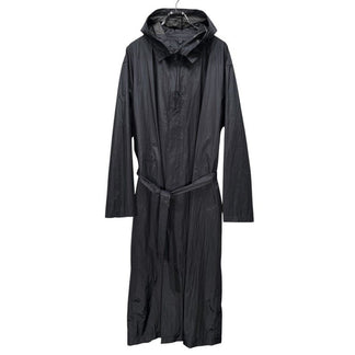 Yohji Yamamoto Pour Homme 91AW 6.1 THE MEN ナイロンタフタステンカラーフーデッドロングコート Archive 90s ベルト フード ジャケット ブルゾン アウター ヨウジヤマモトプールオム メンズ