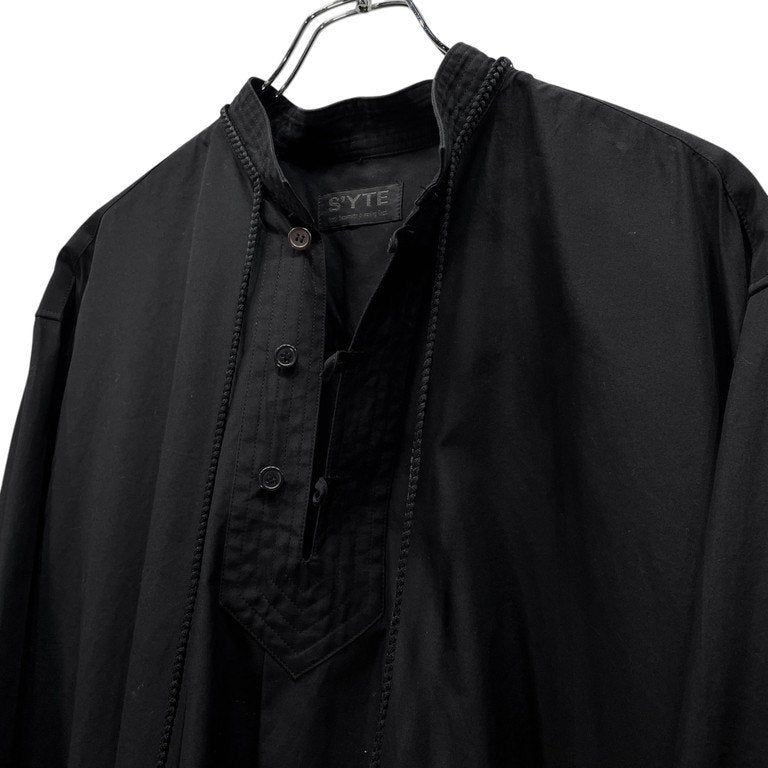 S'YTE Yohji Yamamoto 18AW BROAD COTTON TASSEL SHIRT コットンブロードフリンジタッセルスタンドカラープルオーバーシャツ ブラウス チュニック トップス サイト ヨウジヤマモト メンズ レディース ユニセックス