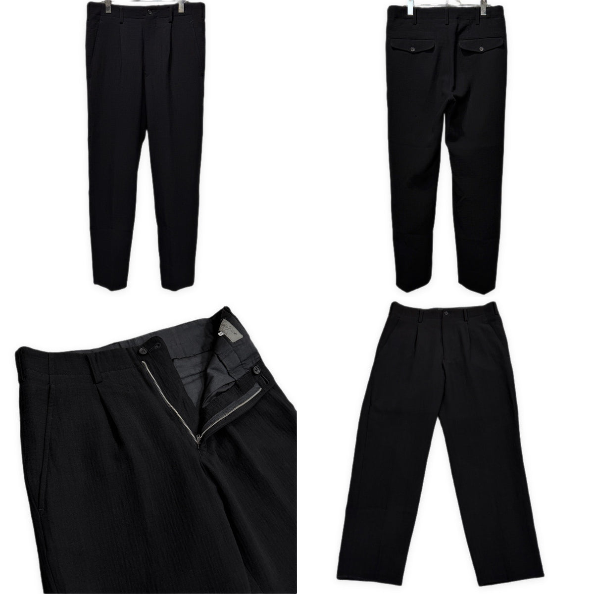 Yohji Yamamoto Pour Homme 95SS ウールこぎん刺しセットアップスーツ テーラードジャケット スラックス パンツ ボトムス コート アウター Archive 90s 刺し子 小巾 ヨウジヤマモトプールオム メンズ