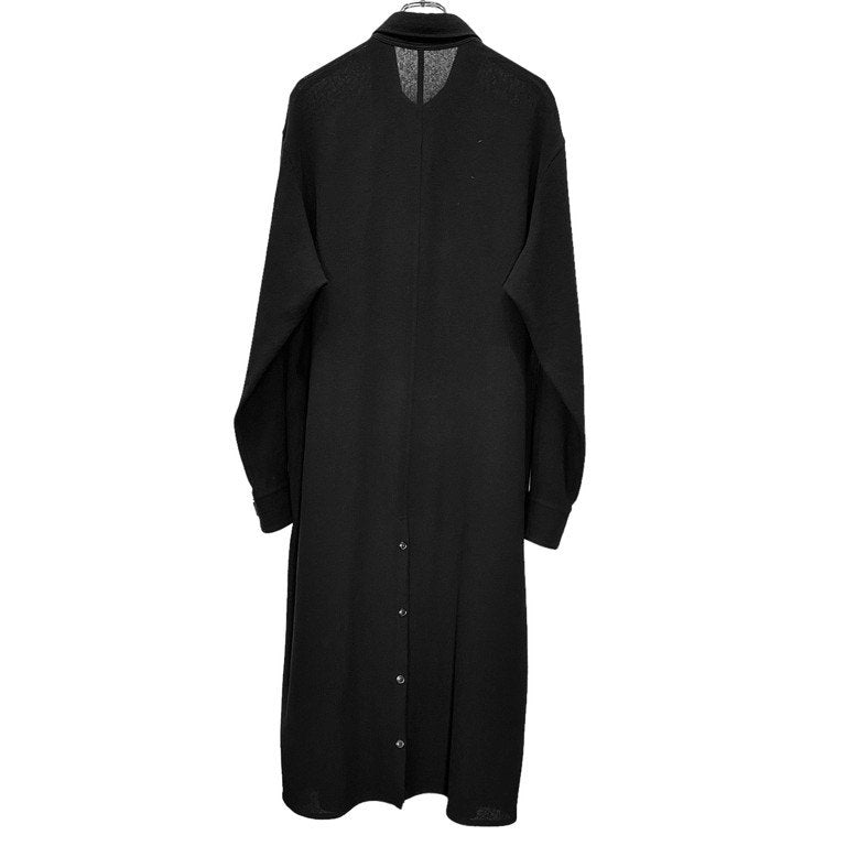 Yohji Yamamoto Pour Homme 19AW LONG BLOUSE MADE OF WOOL WITH FLY FRONT ウールフランネルバックボタン変形襟比翼ロングシャツコート ブラウス フラノ HC-B23-106