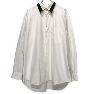 COMME des GARCONS HOMME PLUS 89AW ブロードパールボタンデタッチャブルカラーシャツ ブラウス トップス バンドカラー Archive 80s コムデギャルソンオムプリュス メンズ